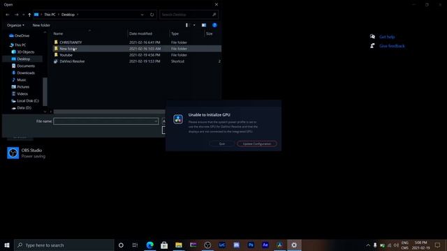 Unable to Initialize GPU * SOLUTION// FEBRUARY 2021** davinci resolve 17