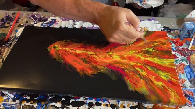Phaeton Flaming Out! Fluid Acrylic Dutch Pour Painting!