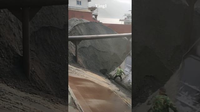 Barge unloads 2200 tons of crushed coal, dense fog in the morning 【COMPLETE VIDEOS】