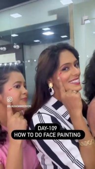 Day -109✅ how to do face painting!! #mua #makeup #fashion #dailyhacks #bridalmakeup #bridalhack