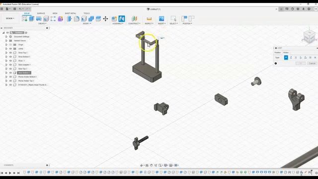 Assembling the Selfie Stick in Fusion 360