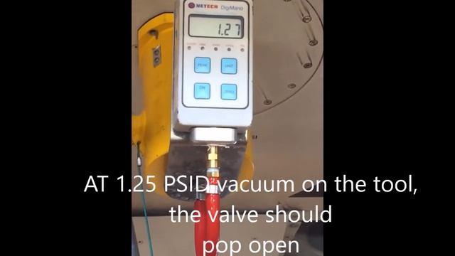 Fuel tank pressure relief valve test 737NG