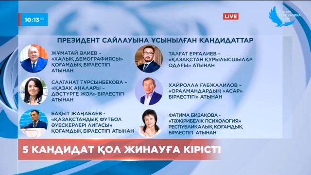 Кезектен тыс президент сайлауына 12 кандидат ұсынылды
