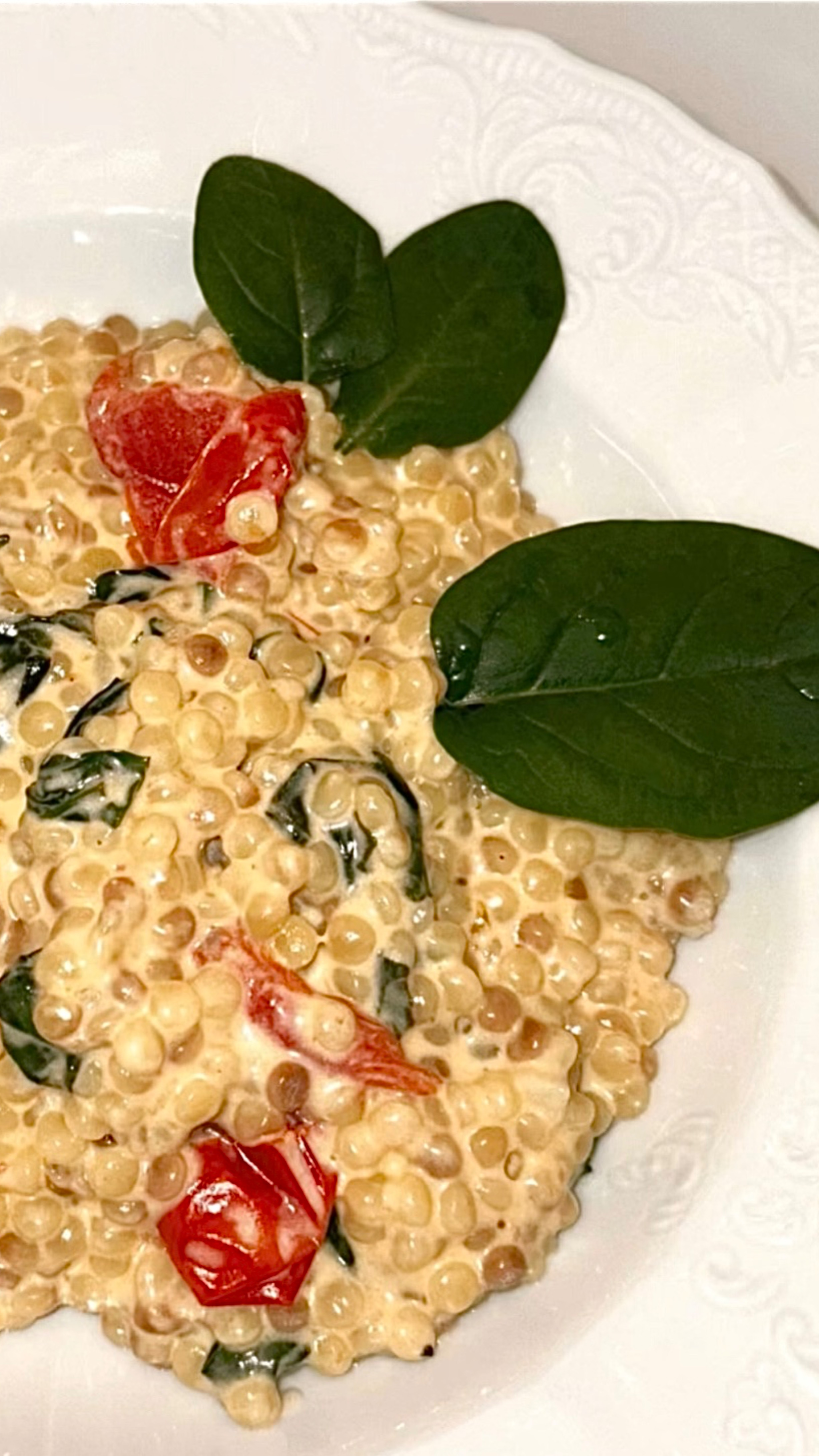 Ризотто из птитима в сливочном соусе 🍅🥬