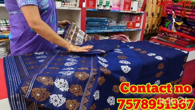 HANDLOOM STAPLE COTTON MEKHELA SADOR WITH SIDE PARI AND BLOUSE PIECE AND OFFER PRICE