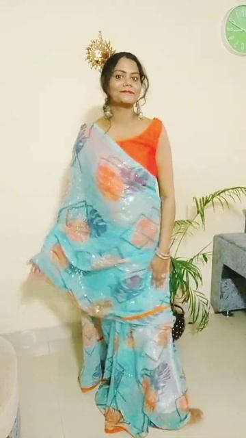 beautiful sequence work saree// bella fashion world