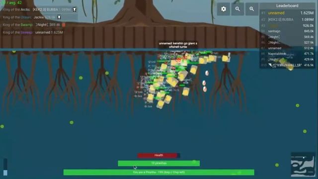 Unstoppable Pirahna Swarm FFA - deeeep.io