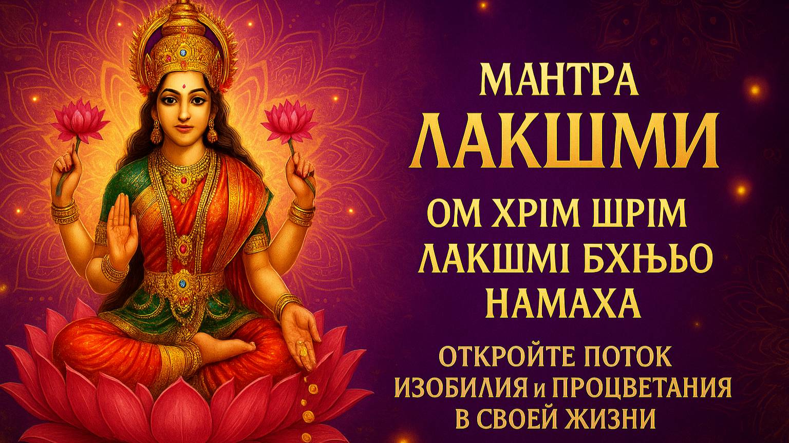 Мантра Лакшми: Ом Хрим Шрим Лакшми Бйо Намаха — Откройте Поток Изобилия и Процветания в Вашей Жизни