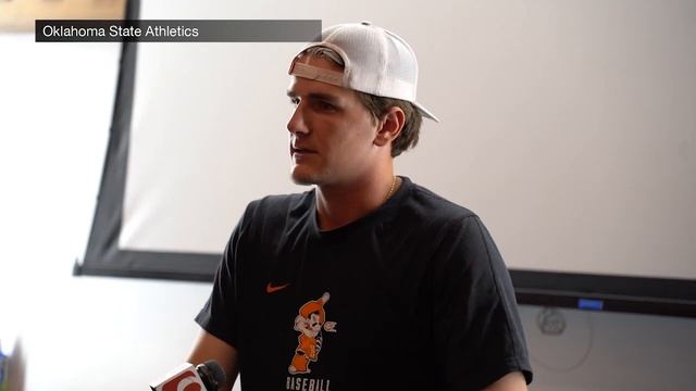 Oklahoma State's Nolan Schubart after learning seeding in the NCAA baseball tournament