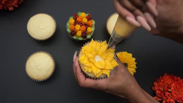 Fall Floral Cupcake Designs