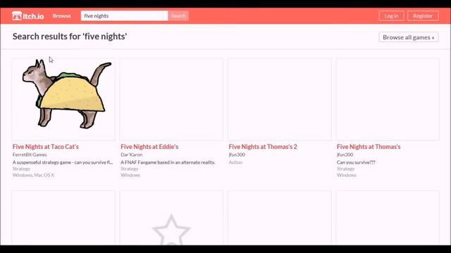 Searching Random Websites - indie.db, Game Jolt, and itch.io