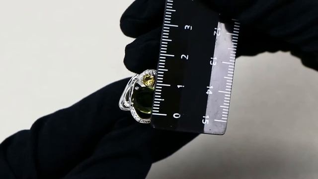 Серебряное кольцо AQUAMARINE с фианитом, цитрином, кварцем и миксом камней А6907580А