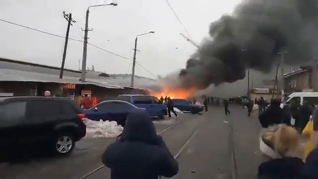 пожар на привозе Одесса 21.01.2017 года