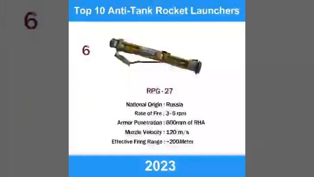 Top1⃣0⃣ Anti-Tank Rocket launcher