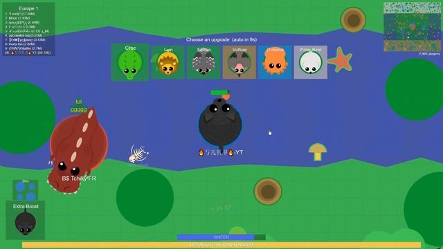 Mope.io - Gorilla destroys server! Amazing kills!! + Getting black panther and lava toucan