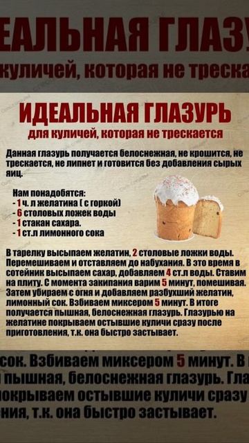 Идеальная глазурь для куличей   #новыйрецепт #еда  #shorts