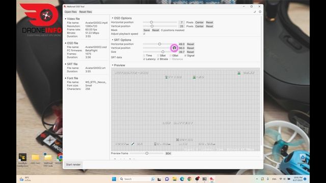 WalkSnail OSD Tools  รวมไฟล OSD เขากบไฟลวดโอจาก Goggles VRX หรอ VTX