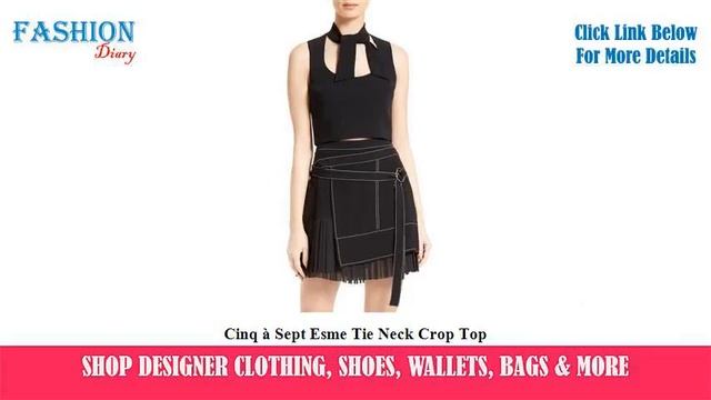 ★★★ Cinq à Sept Esme Tie Neck Crop Top ★★★