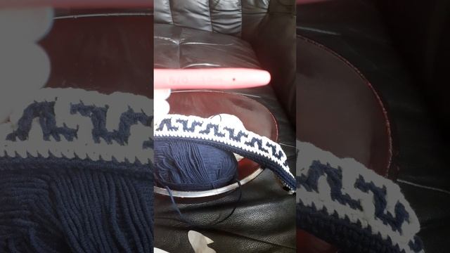 Сумка"Сашико",мозаичное вязание.начало. Нитки,узор,крючок.