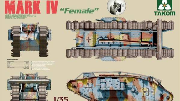 Распаковка Takom 1/35 2009 Heavy battle tank Mark IV Female