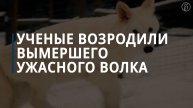 Ученые возродили вымершего ужасного волка
