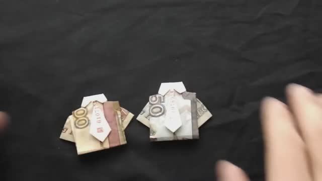 рубашка из купюры с галстуком оригами из денег