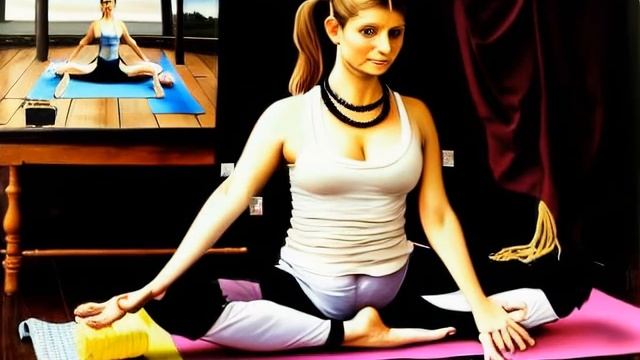 🔴 Full Body Painting Of Mischa Barton Doing Yoga  Strength  Tudor Period 🔴