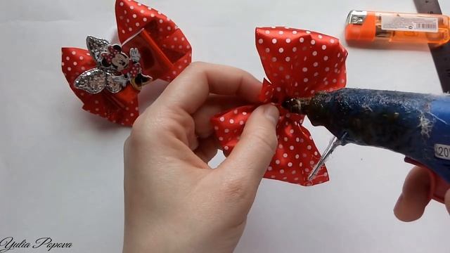 Бантики Минни Маус. Канзаши МК. / Minnie Mouse Bows. Kanzashi MK.