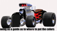 Cartoon Hot Rod Color Test In Photoshop