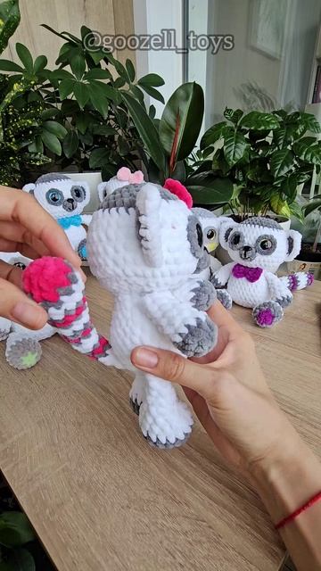 Вязаные Лемурчики крючком по схеме @goozell_toys. Плюшевые игрушки амигуруми