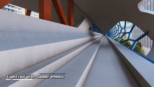 Urban light rail bridge concept simulation