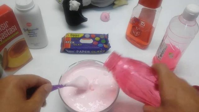 Paper Clay ile Slime Karıştırdık -Mixing paper clay into slime - Örümcek Adam ve Kuki (#slime)