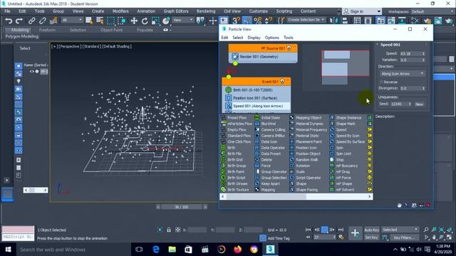 Particle System-Heart 3D model in 3Ds MAX 2018