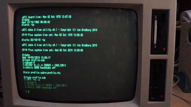 uRTC-8 PCW CP/M Plus Demonstration