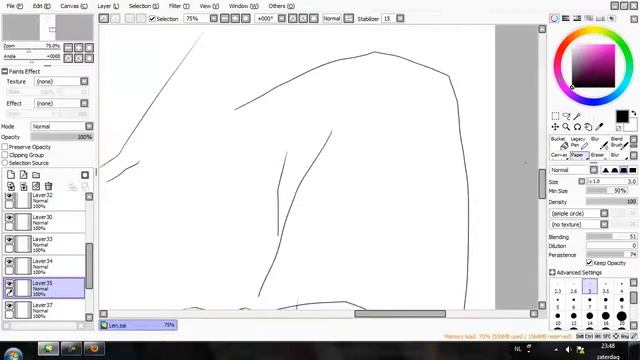 Vocaloid Len Kagamine fanart - Linework