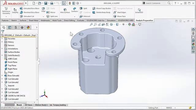 New Analysis Preparation CommandManager Tab in SOLIDWORKS 2016