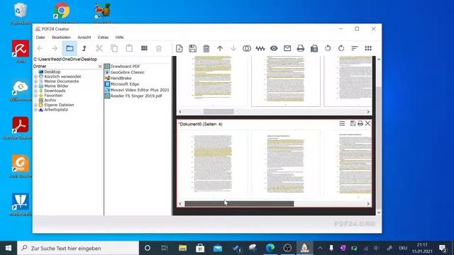 Einzelne Seiten aus einer mehrseitigen PDF Datei extrahieren mit PDF24
