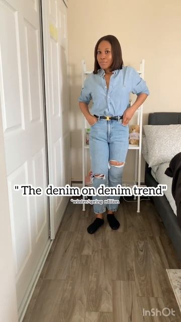 Denim on Denim trend - winter/spring edition 🌺 #ootd #springfashion #clothinghaul #weekendvibes
