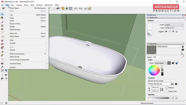 Cara Menambahkan Air di Bak Mandi - Sketchup Tutorial