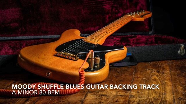 Moody Shuffle Blues Guitar Backing Track A Minor 80 Bpm