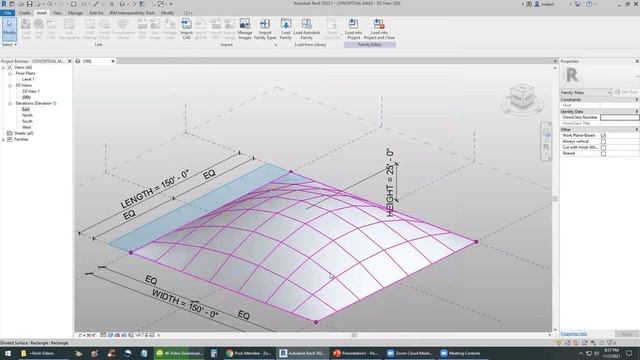 Revit 2022 Conceptual Mass Family 4K