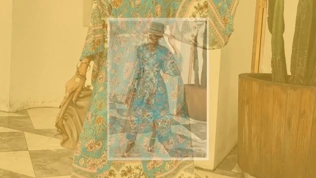 Women's Chic India Boho Kimono - Blue Dress