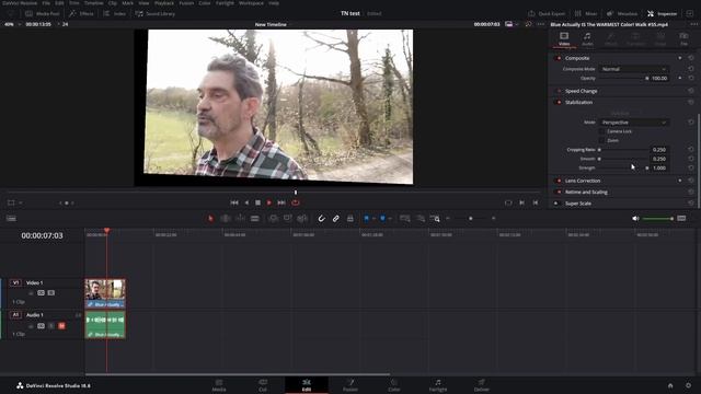 Stabilization in DaVinci Resolve