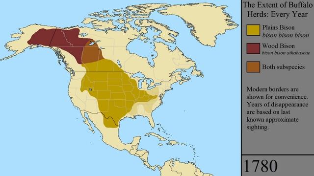 The Extent of the American Bison: Every Year