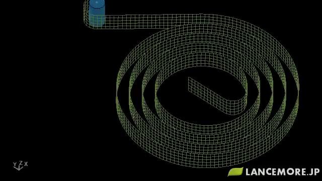 LS-DYNA Sample Model No.253 Spiral Spring