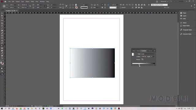 כיצד לשנות מעברי צבע באמצעות השימוש בכלי הגרדיאנט (Gradient) באינדיזיין (indesign).