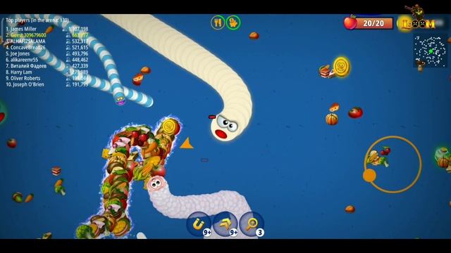 WormsZone.io Top1 Attacking Gameplay | Snake Game | Slither Snake | Saamp Game |Rắn Săn Mồi gamepla