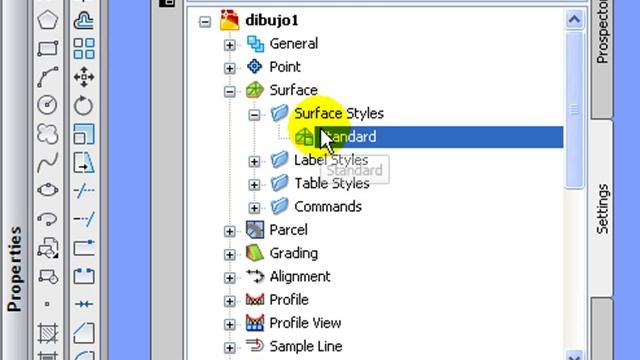 Civil 3D - SettingsDeToolspace