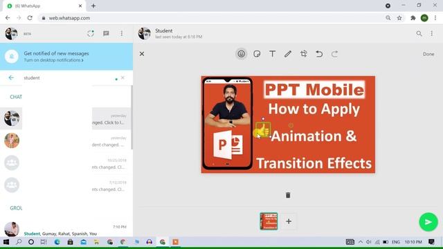 How to Edit Picture on Web WhatsApp in Hindi || Crop Photo || Add Text || Drawing Tool
