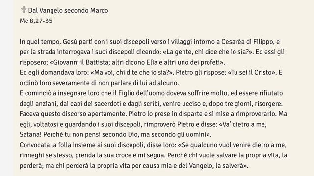 Con le mie opere ti mostrerò la mia fede. Vangelo e omelia. 24ª Domenica 210912